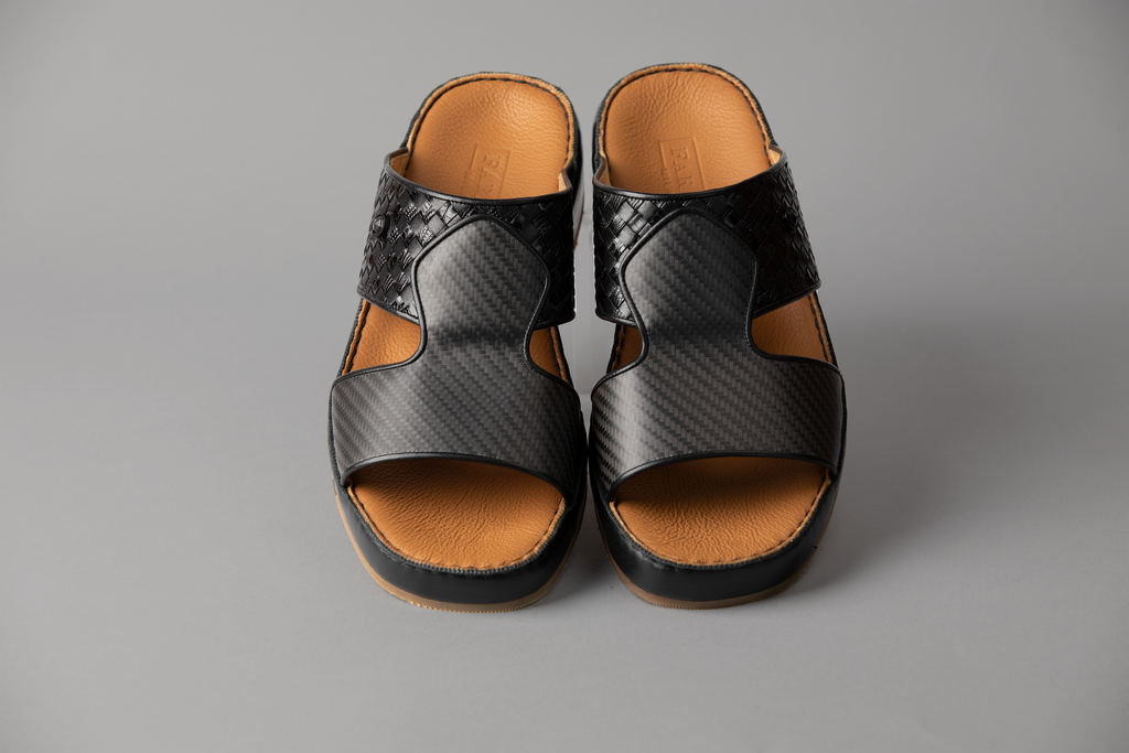 Buccini Carbon Fibre Black Arabic Sandal (177PWCF)