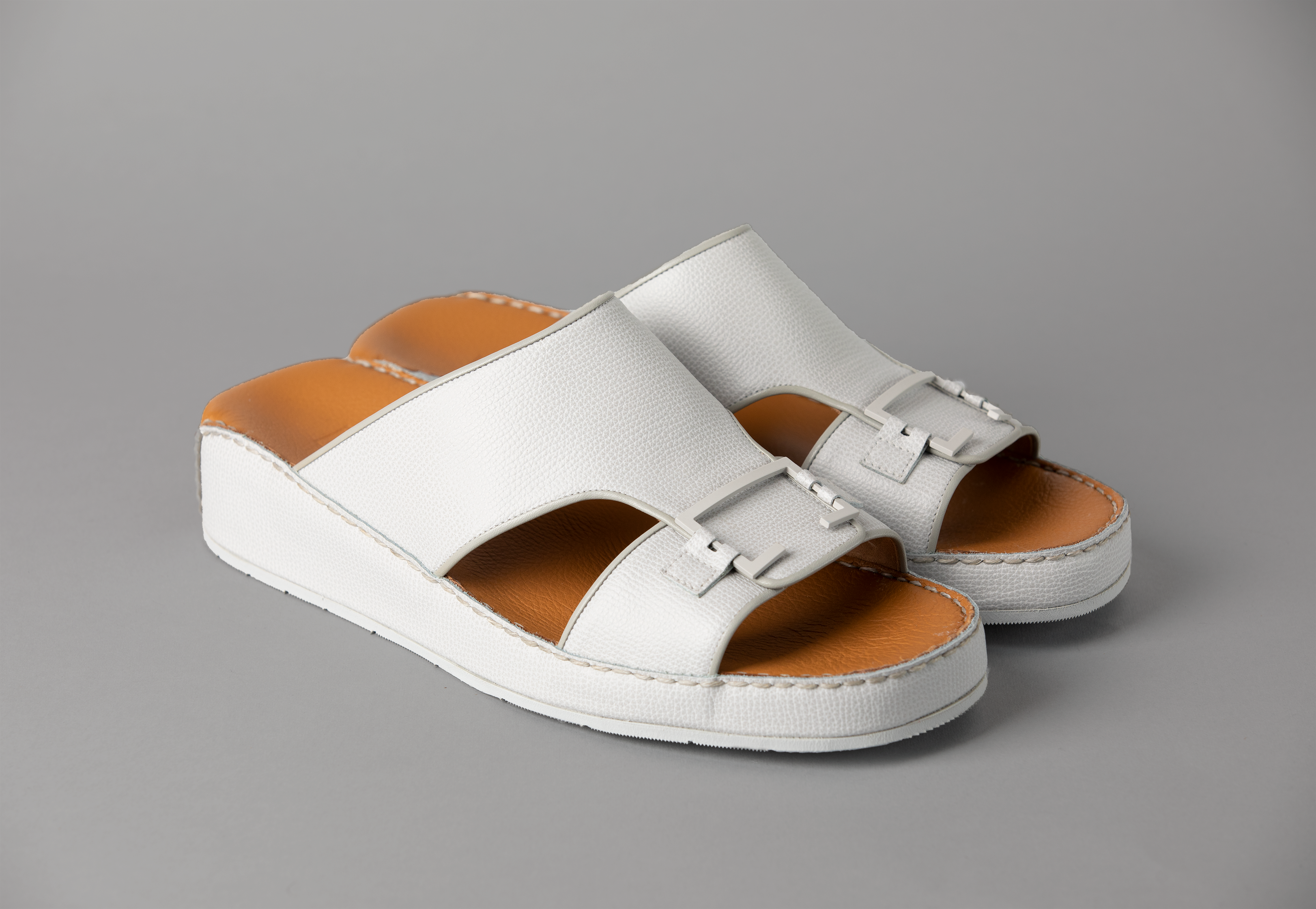 Nicolo Light Grey Crumb Arabic Sandal (4081AA)