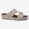 FARADA CLASSIC MENS BLACK LEATHER SANDALS LIGHT GREY