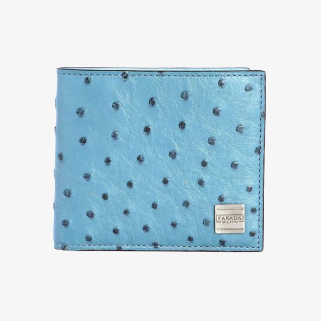 Aqua Ostrich Bifold Wallet (2006OST)