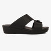 FARADA KIDS SLIDE WITH TEXTURED BUCKLE SANDALS BLACK