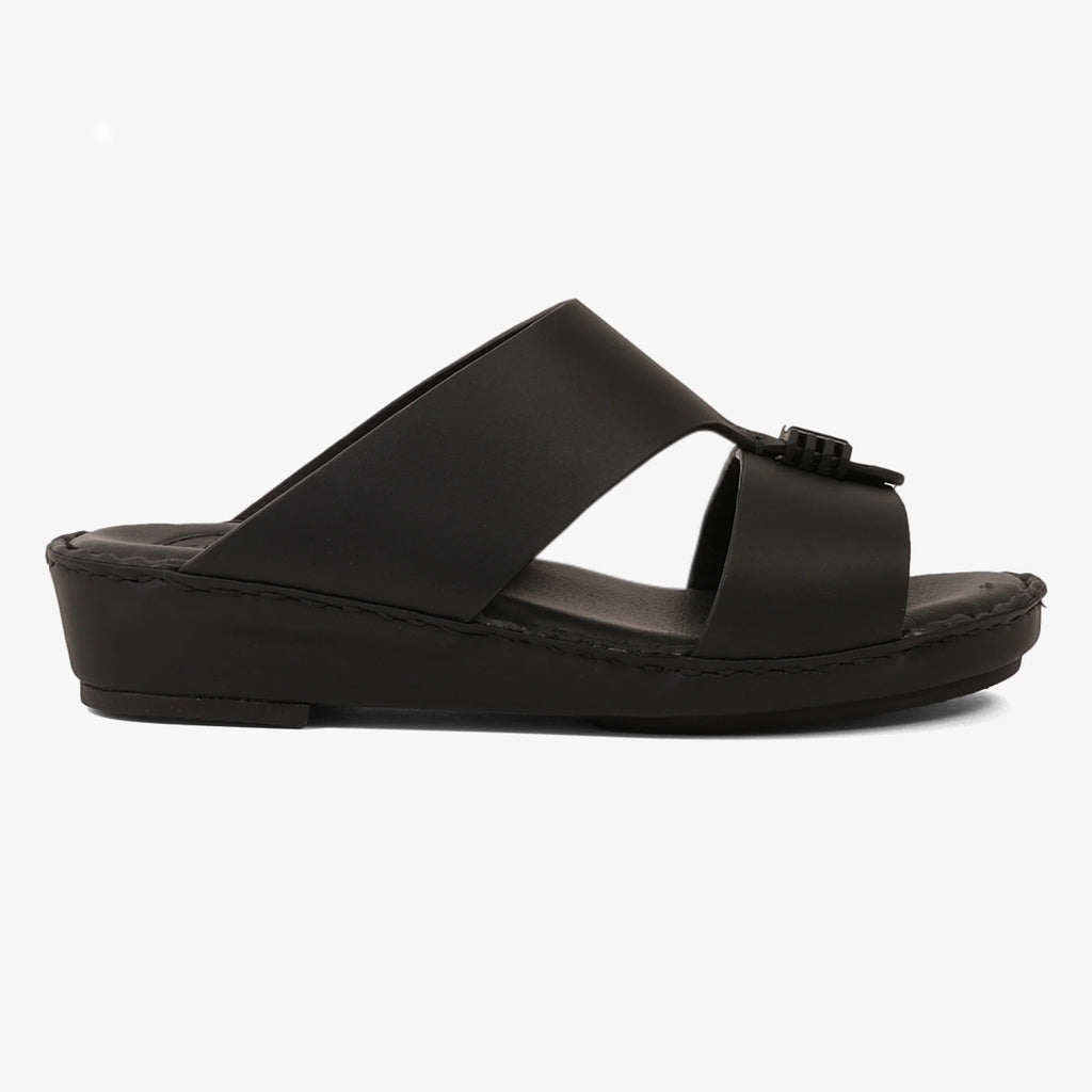FARADA KIDS SLIDE WITH TEXTURED BUCKLE SANDALS BLACK