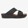 FARADA DESIGNER MEN'S LEATHER ARABIC SANDALS BUCKLE ACCENT BLACK
