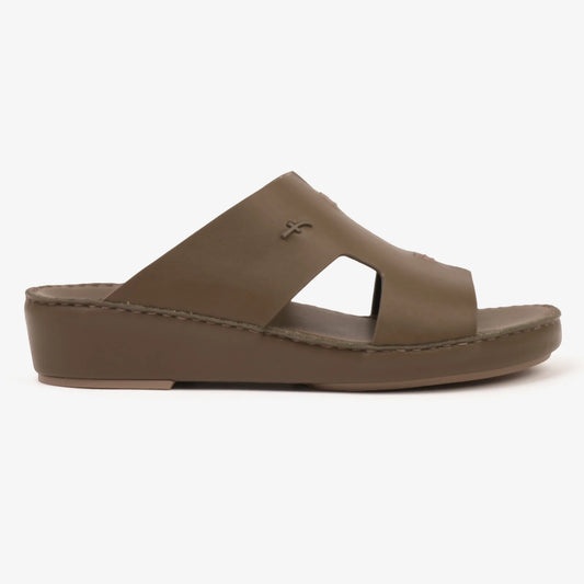 FARADA MATTE MODERN LEATHER MENS SANDALS ARMY