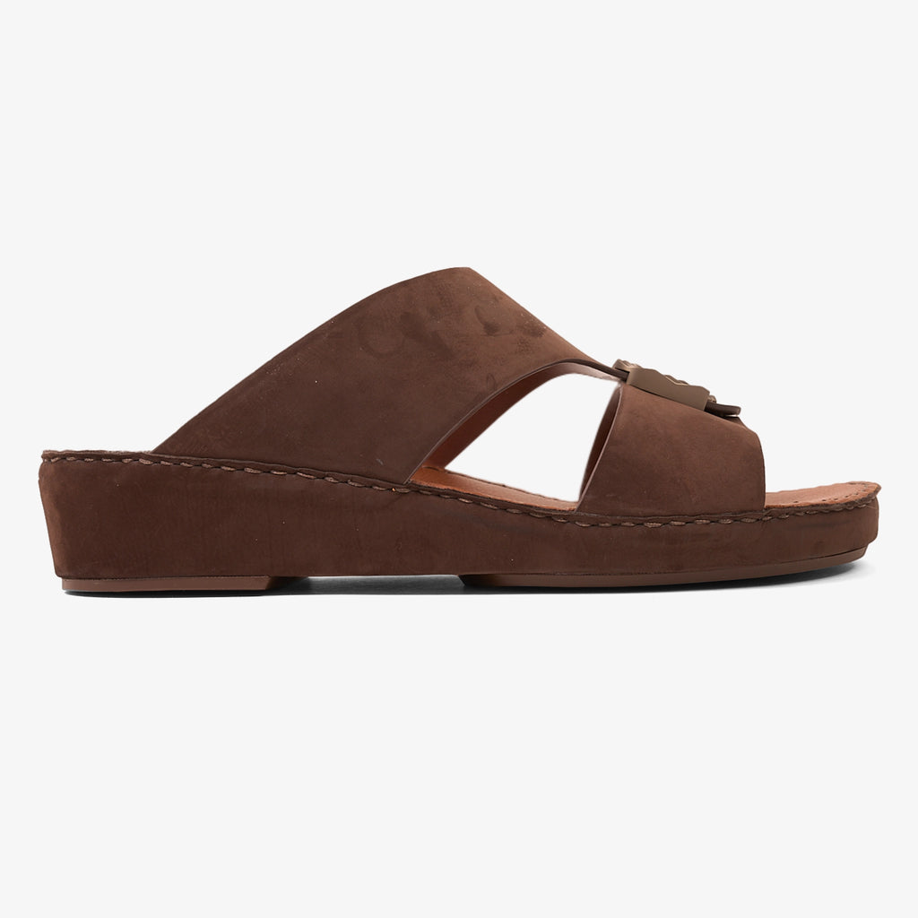 FARADA MODERN PREMIUM SUEDE ARABIC SANDALS BROWN