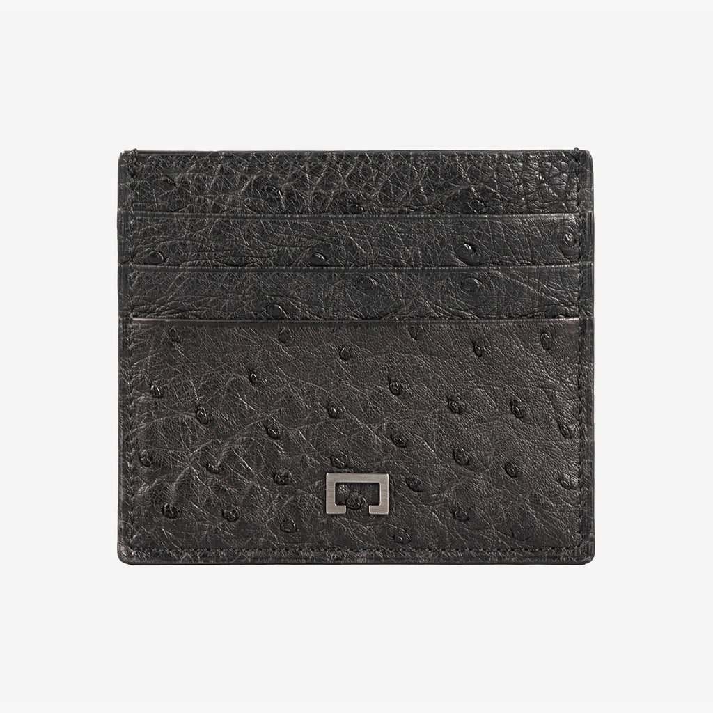 Black Ostrich Card Holder(1944OS)