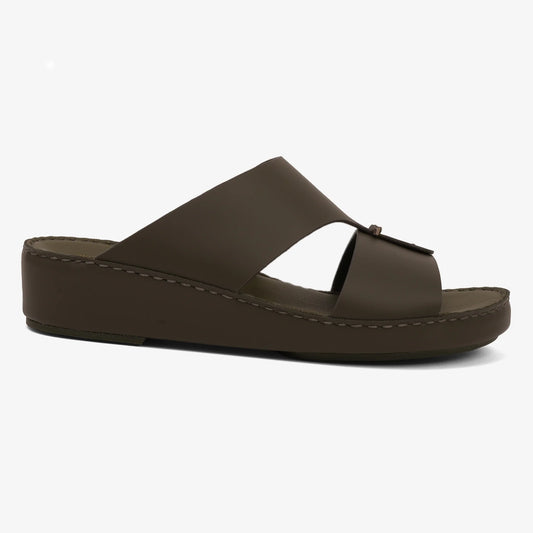 FARADA TIMELESS LEATHER WITH 3D BUCKLE SANDALS OLIVE