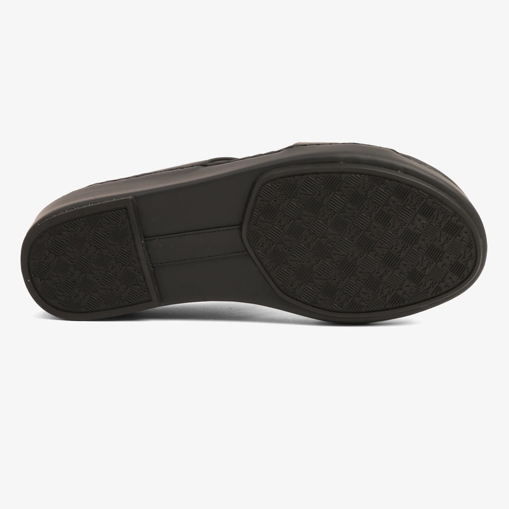 FARADA MENS UNIQUE TEXTURED WITH T-STAP SANDALS BLACK