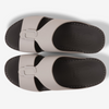 FARADA CLASSIC MENS BLACK LEATHER SANDALS LIGHT GREY