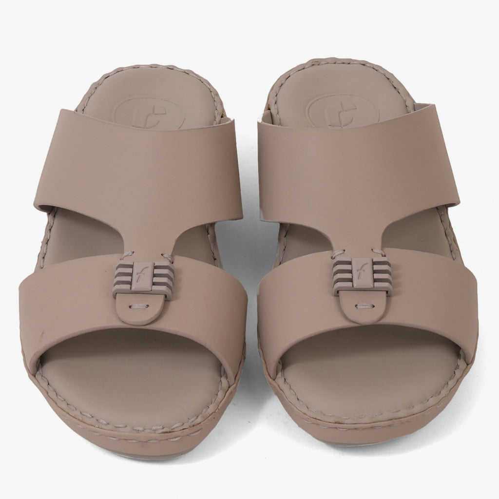 FARADA KIDS SLIDE WITH TEXTURED BUCKLE SANDALS WARM GREY