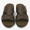 FARADA TIMELESS LEATHER WITH 3D BUCKLE SANDALS OLIVE