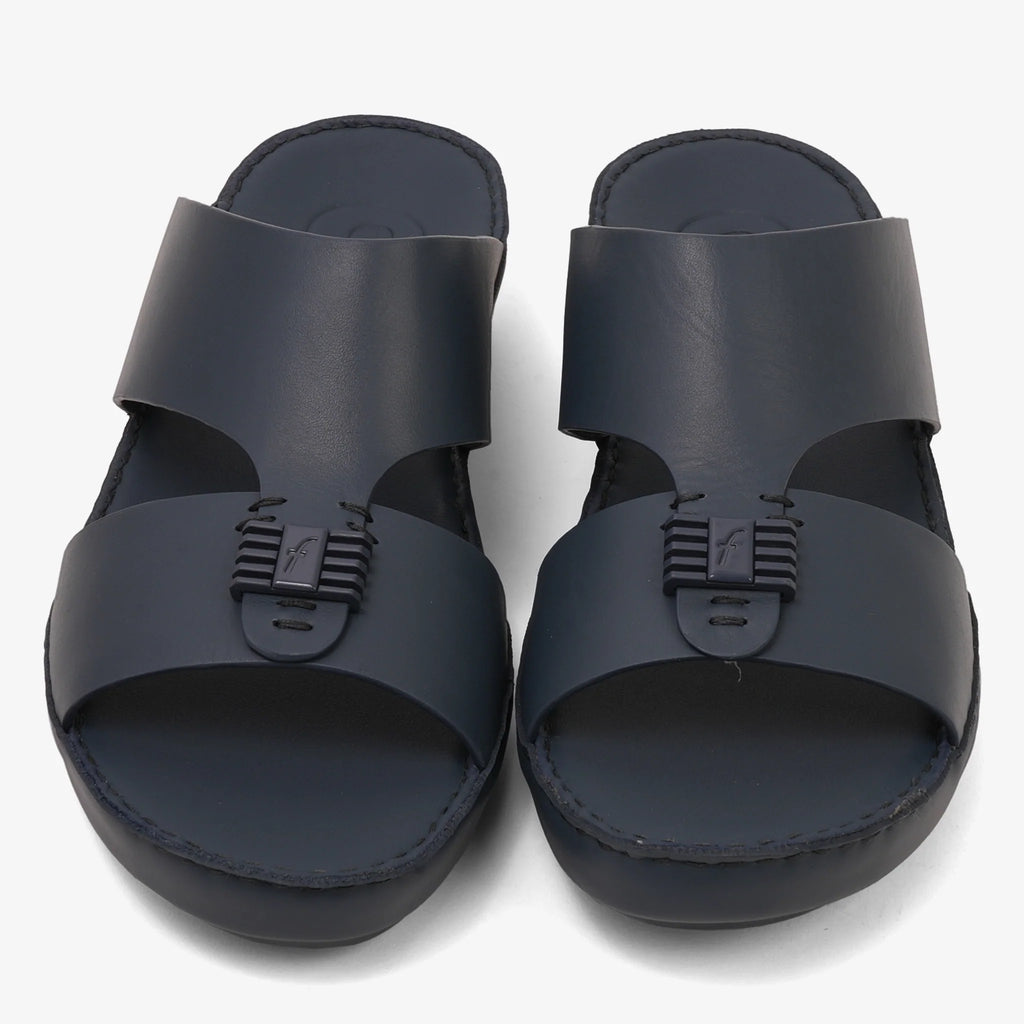 FARADA MENS SLIDE WITH TEXTURED BUCKLE SANDALS SPAZIO