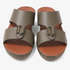 FARADA DESIGNER MEN'S LEATHER ARABIC SANDALS BUCKLE ACCENT OLIVE
