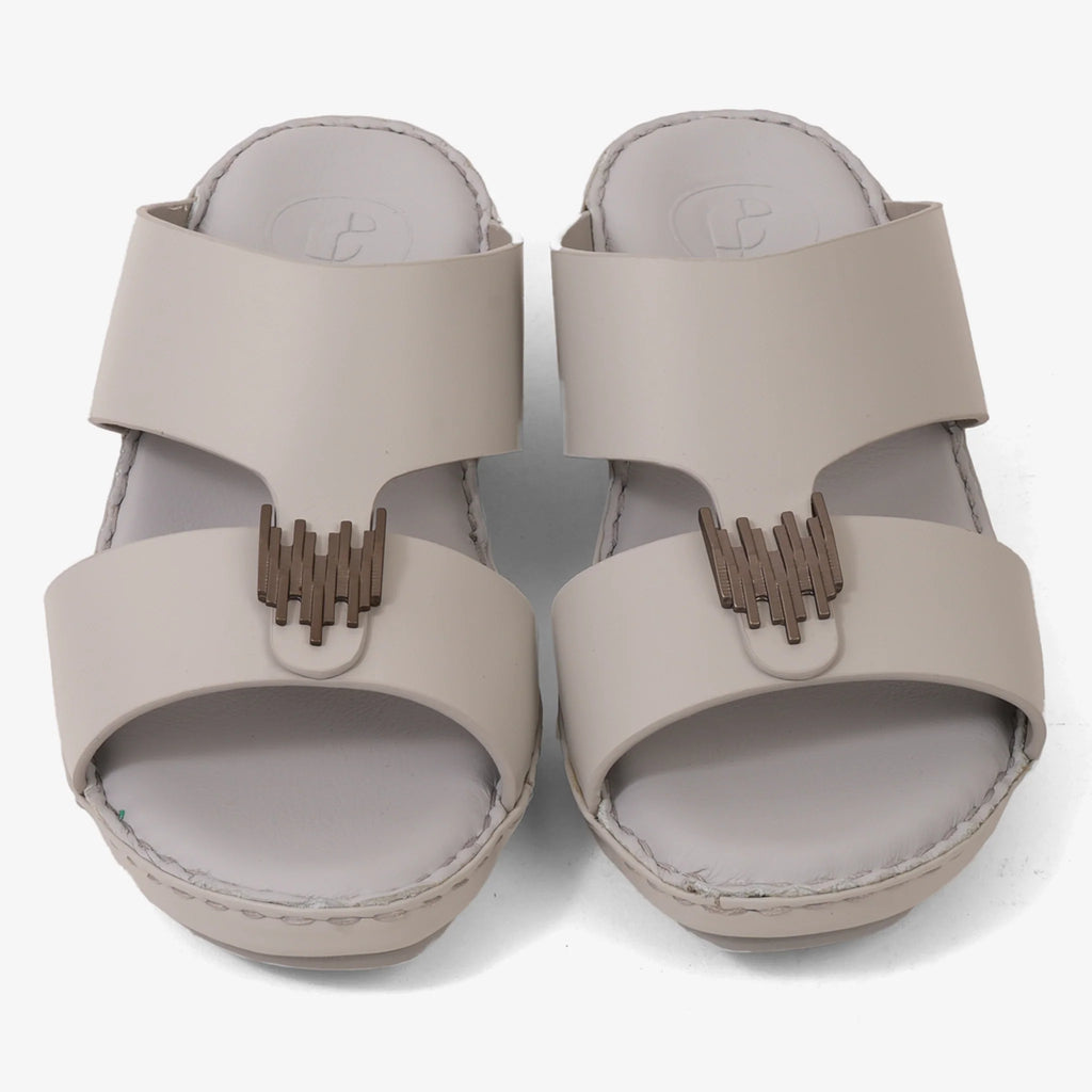 FARADA KIDS UNIQUE TEXTURED ACCENT SANDALS LIGHT GREY