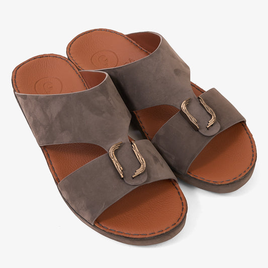 FARADA MODERN PREMIUM SUEDE ARABIC SANDALS GREY