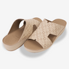FARADA MEN’S COMFORT & STYLE EMBOSSED SANDALS LIGHT BEIGE