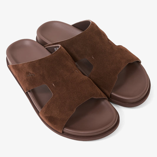 FARADA MODERN MINIMALIST SUEDE NEUTRAL TONE ARABIC SANDALS THM