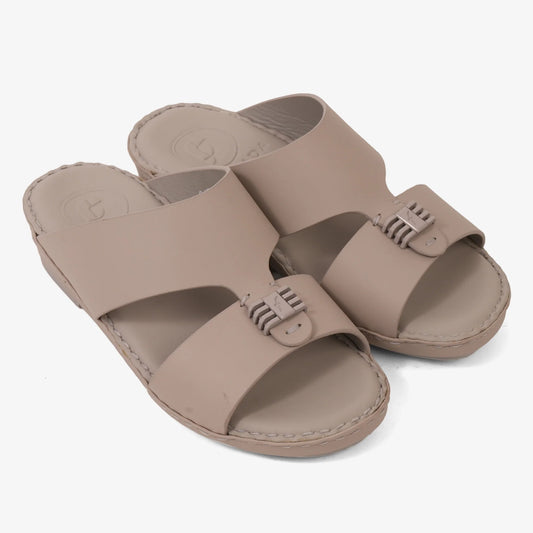 FARADA KIDS SLIDE WITH TEXTURED BUCKLE SANDALS WARM GREY