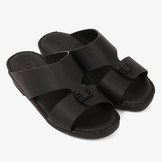 FARADA KIDS SLIDE WITH TEXTURED BUCKLE SANDALS BLACK