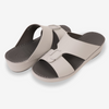 FARADA CLASSIC MENS BLACK LEATHER SANDALS LIGHT GREY