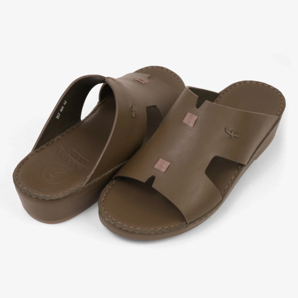 FARADA MATTE MODERN LEATHER MENS SANDALS ARMY