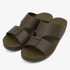 FARADA TIMELESS LEATHER WITH 3D BUCKLE SANDALS OLIVE