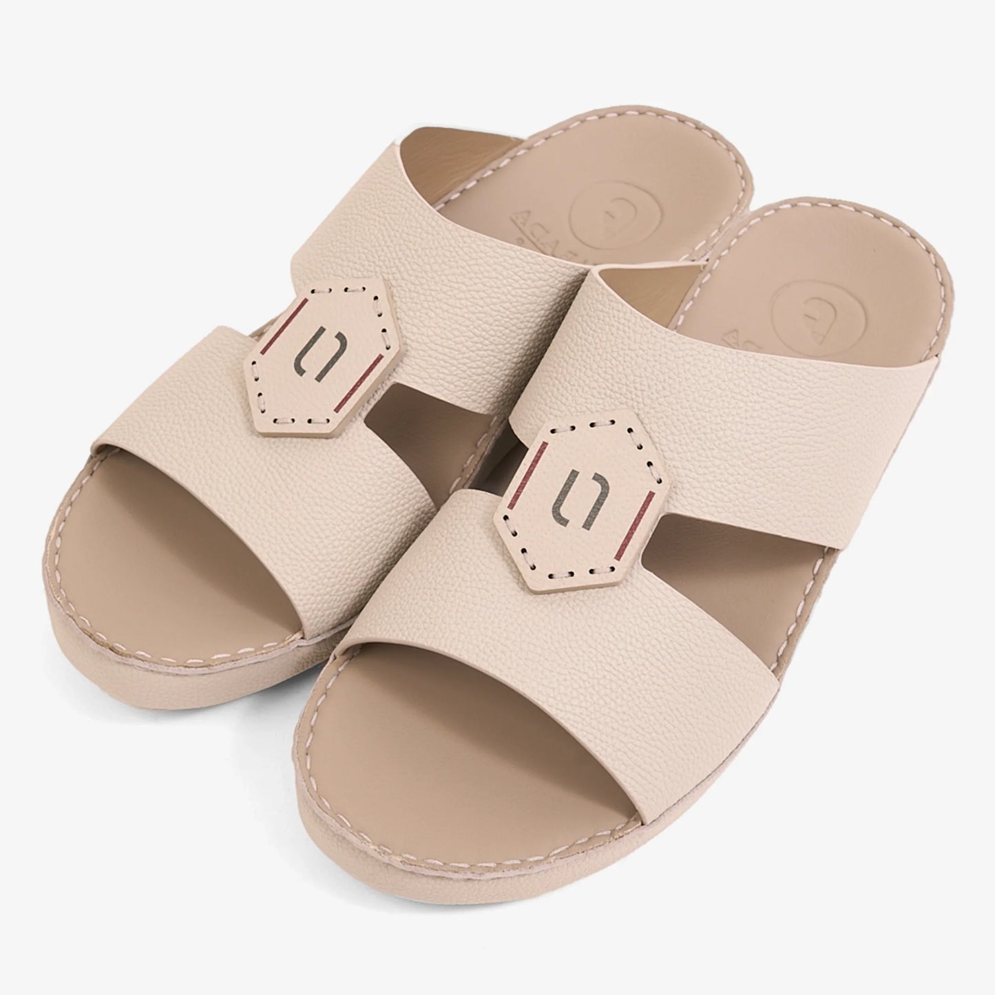 FARADA MODERN WITH BUCKLE DETAILED ARABIC SANDALS WARM GREY