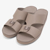 FARADA MENS SLIDE WITH TEXTURED BUCKLE SANDALS WARM GREY