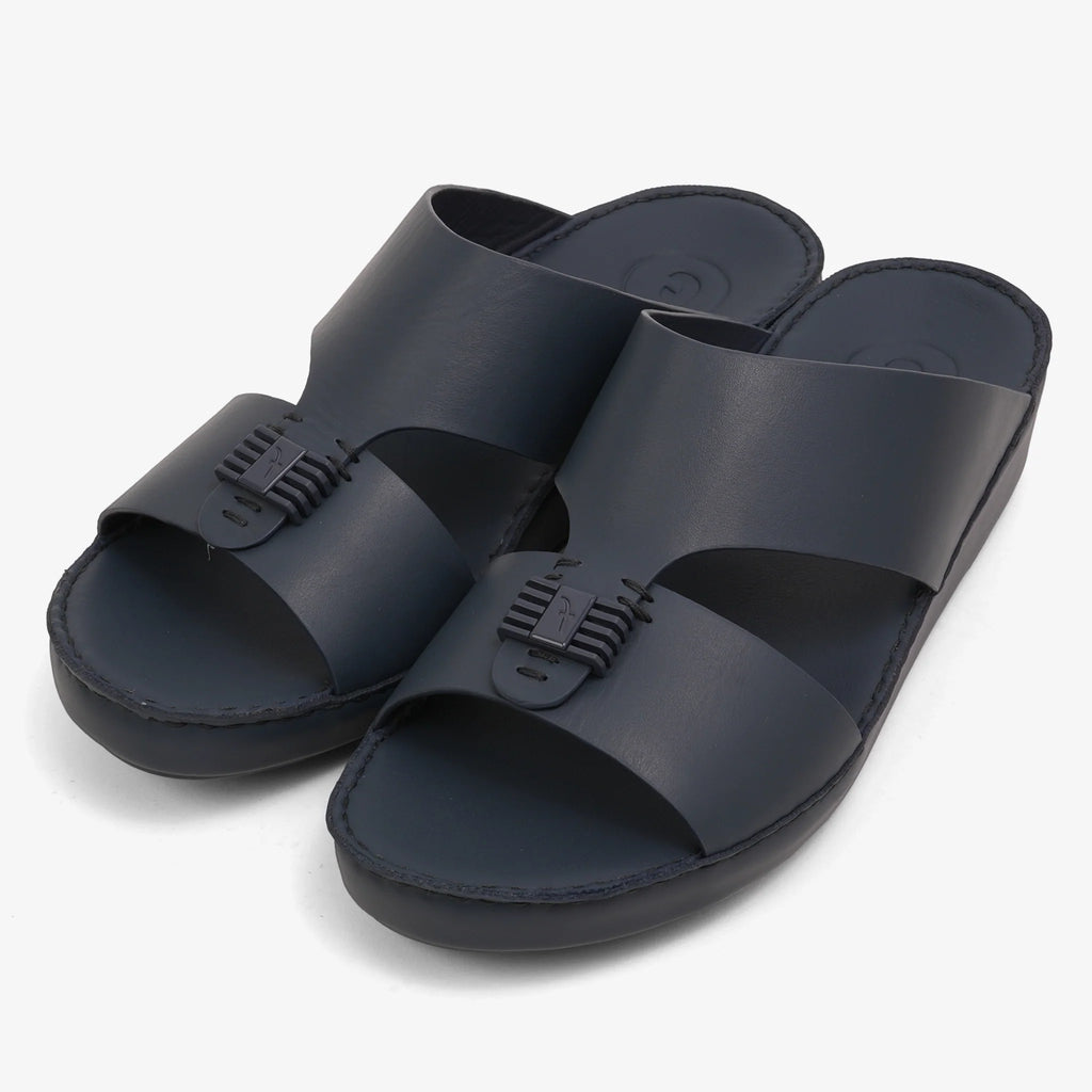 FARADA MENS SLIDE WITH TEXTURED BUCKLE SANDALS SPAZIO