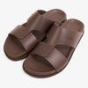 FARADA MODERN MINIMALIST LEATHER ARABIC SANDALS BROWN