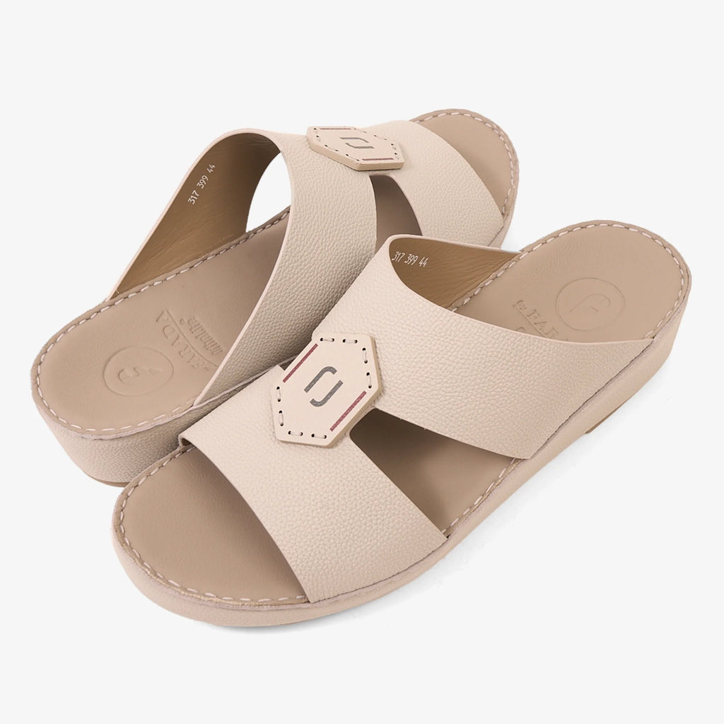 FARADA MODERN WITH BUCKLE DETAILED ARABIC SANDALS WARM GREY