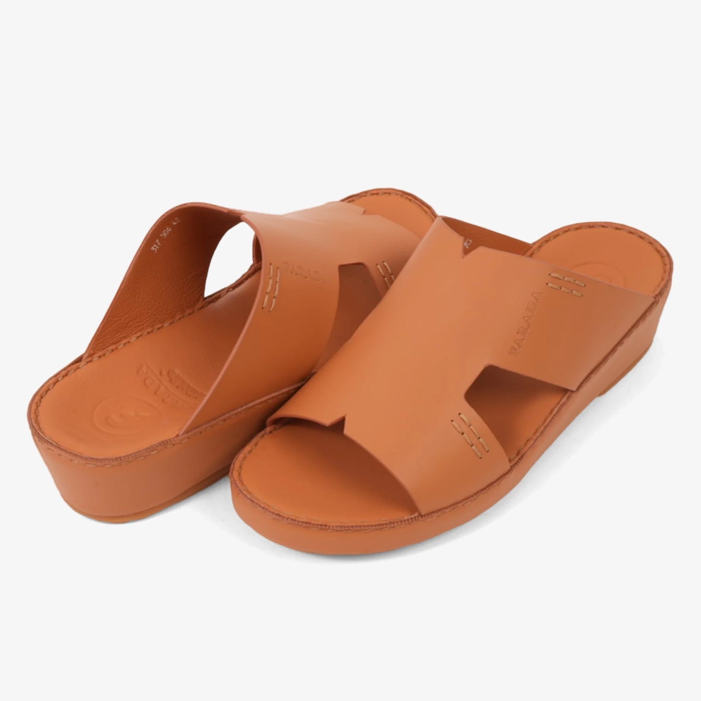 FARADA CLASSIC MENS LEATHER SANDALS SAFFRON