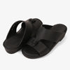 FARADA KIDS SLIDE WITH TEXTURED BUCKLE SANDALS BLACK