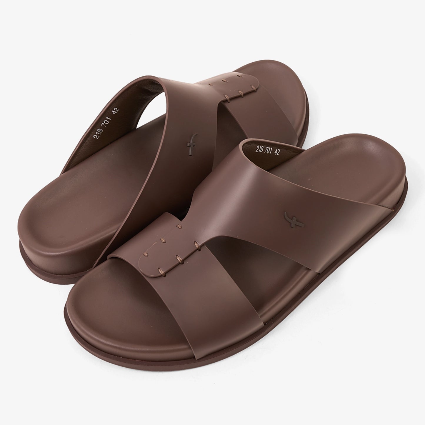 FARADA MODERN MINIMALIST LEATHER ARABIC SANDALS BROWN