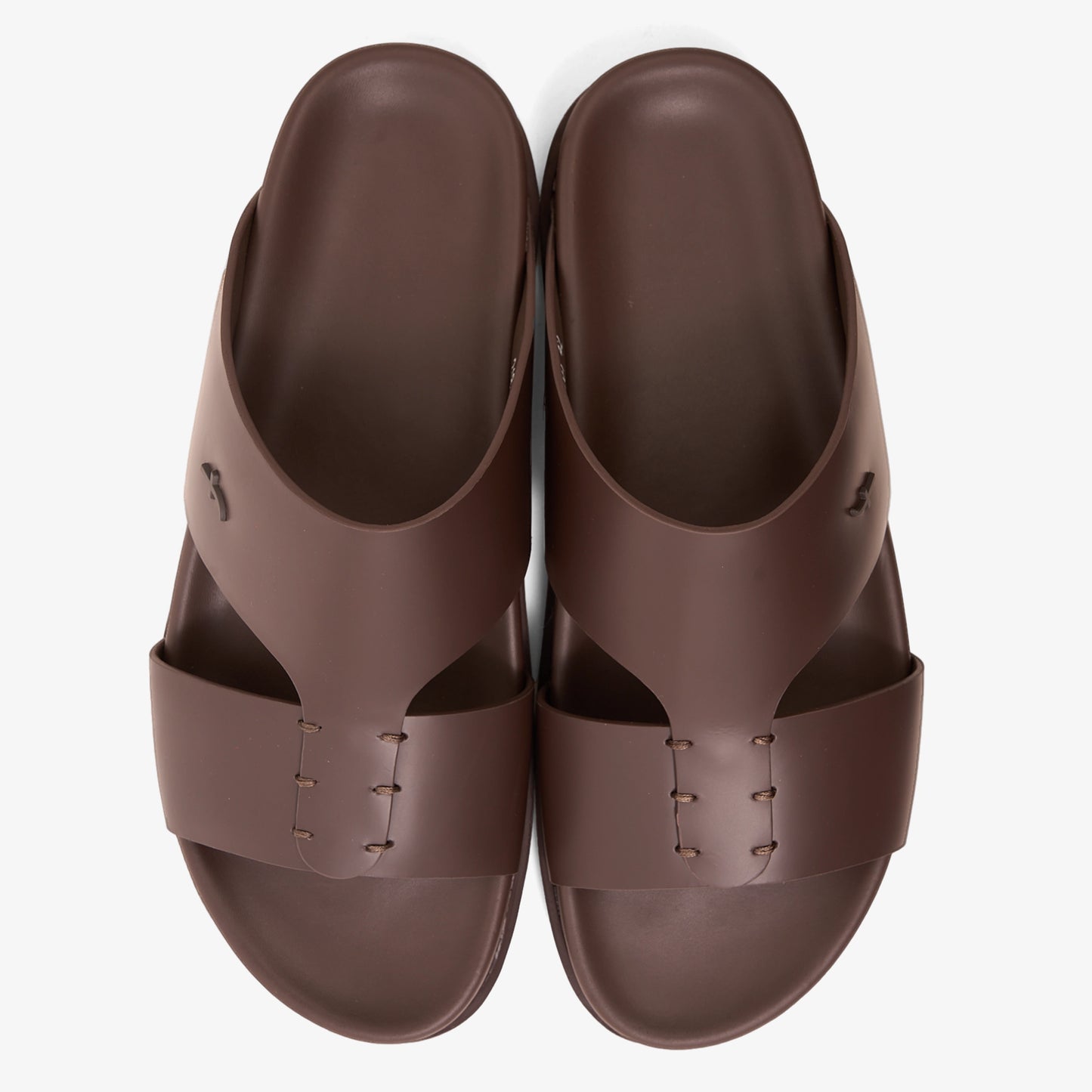 FARADA MODERN MINIMALIST LEATHER ARABIC SANDALS BROWN
