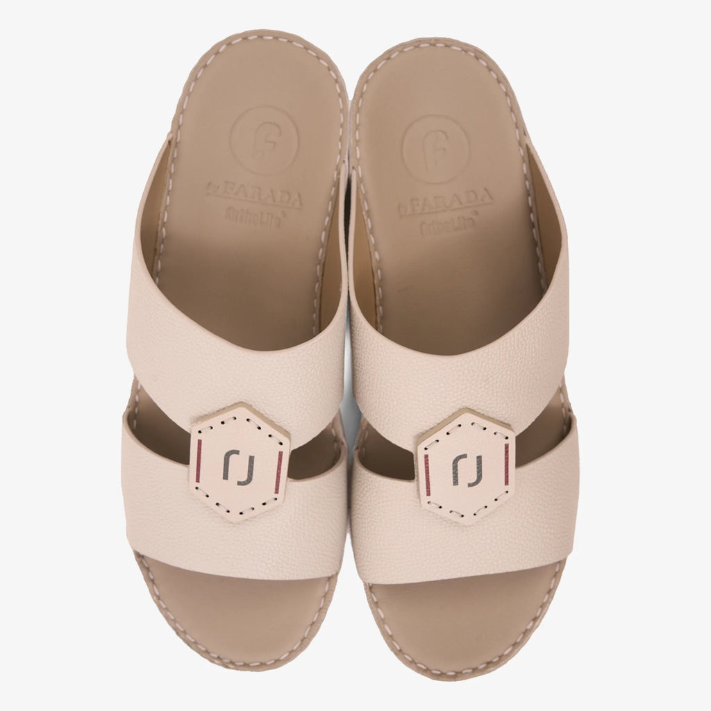 FARADA MODERN WITH BUCKLE DETAILED ARABIC SANDALS WARM GREY