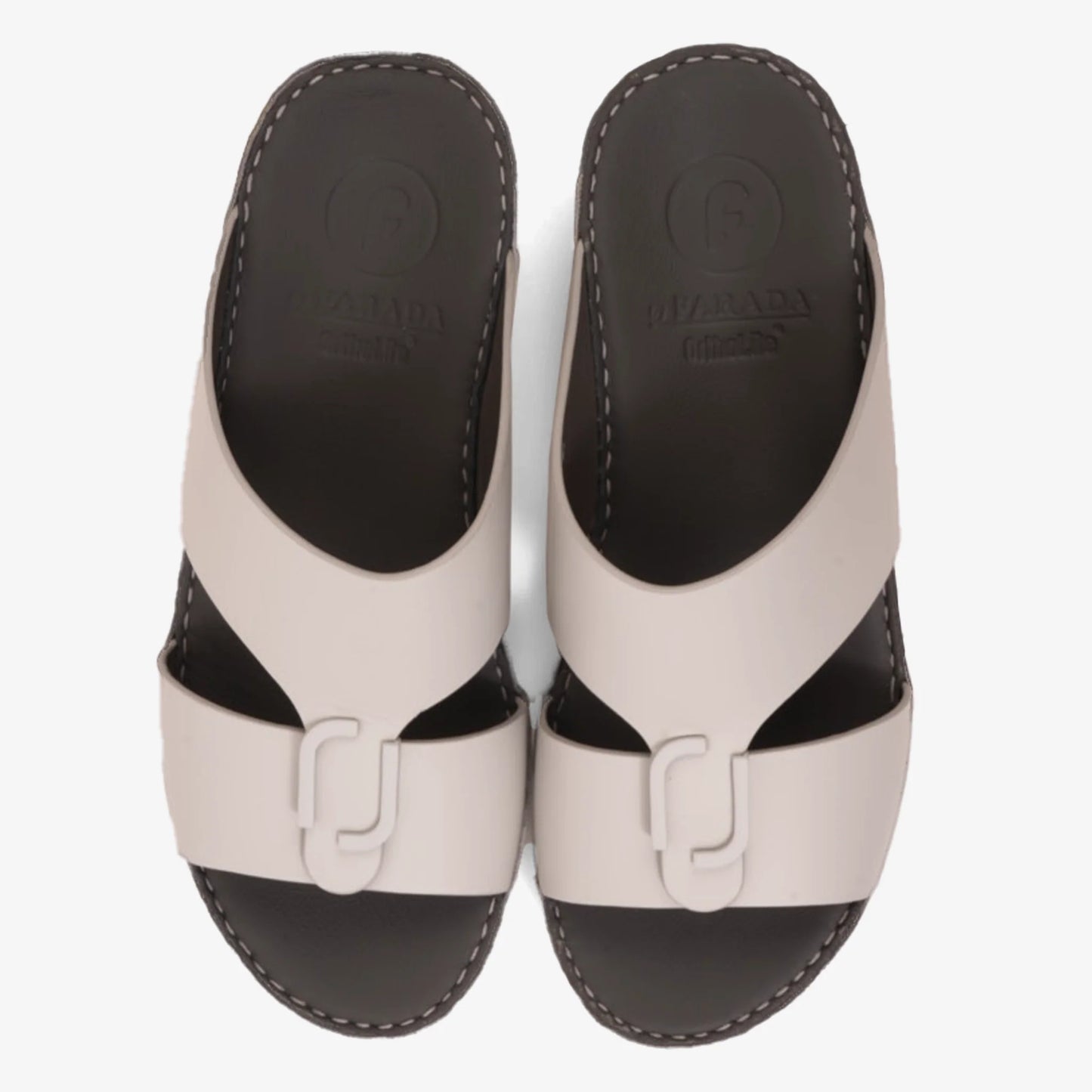 FARADA CLASSIC MENS LEATHER SANDALS LIGHT GREY