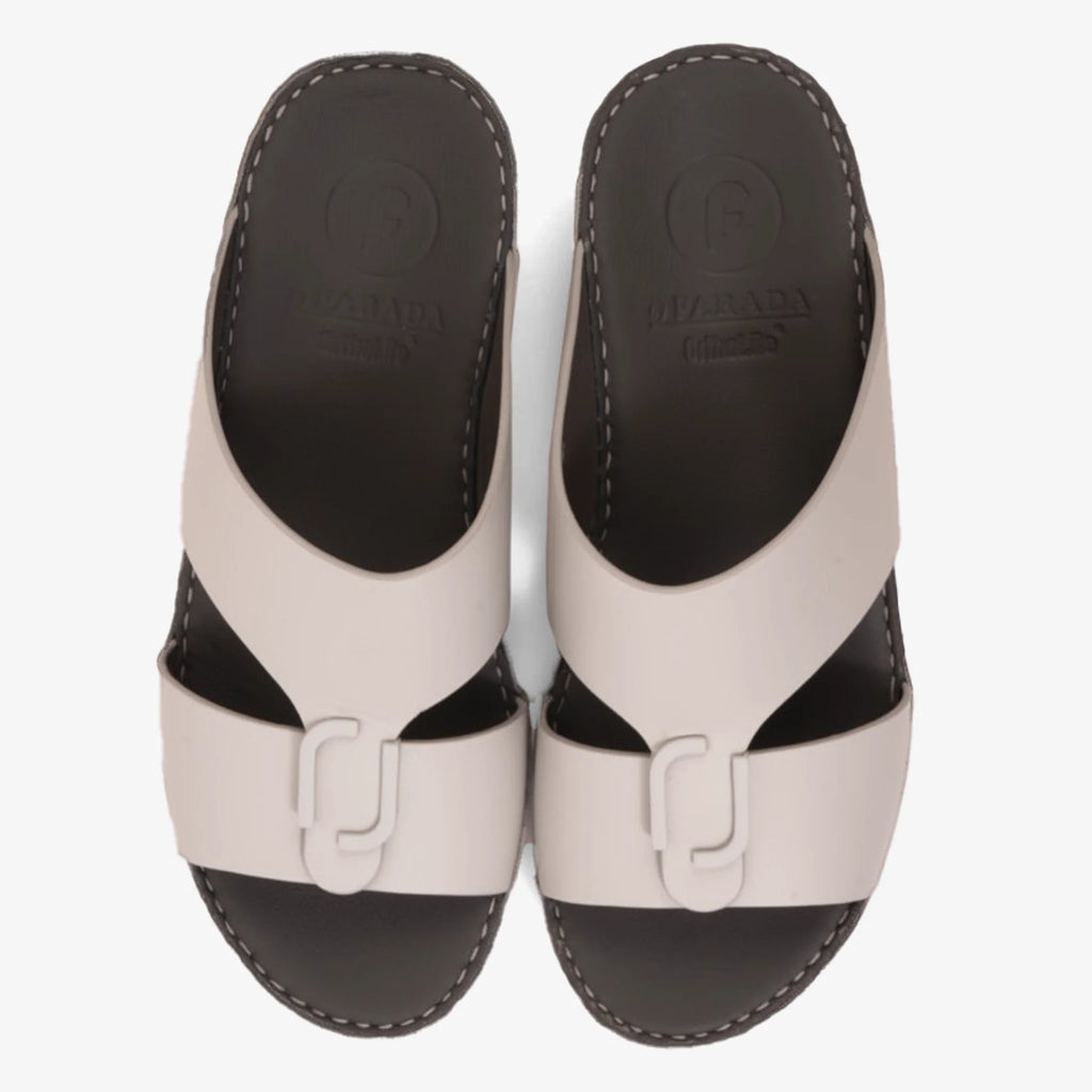 FARADA CLASSIC MENS LEATHER SANDALS LIGHT GREY
