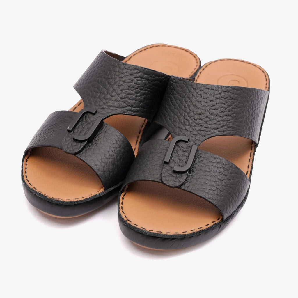 DAVINCI TIMELESS UNLINED HAMMERED CLASSIC ARABIC SANDALS BLACK