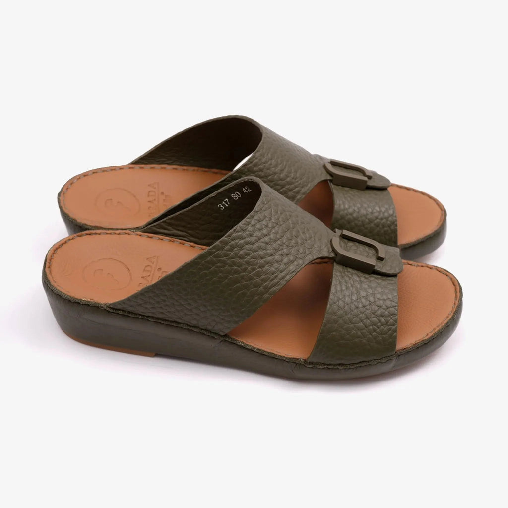 DAVINCI TIMELESS UNLINED HAMMERED CLASSIC ARABIC SANDALS OLIVE