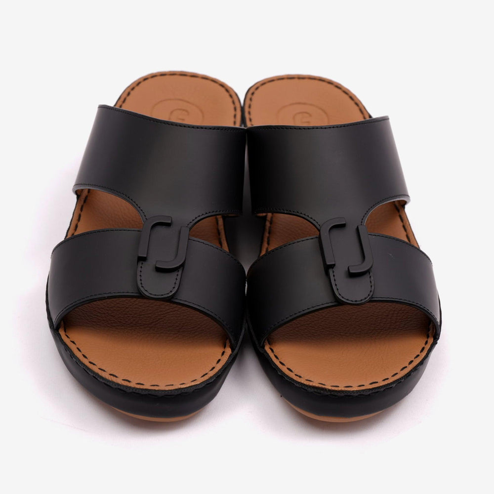 MATTE CLASSIC DAVINCI ARABIC SANDALS BLACK - Farada