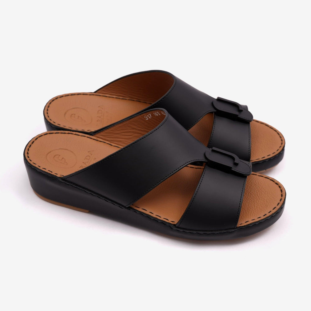 MATTE CLASSIC DAVINCI ARABIC SANDALS BLACK - Farada