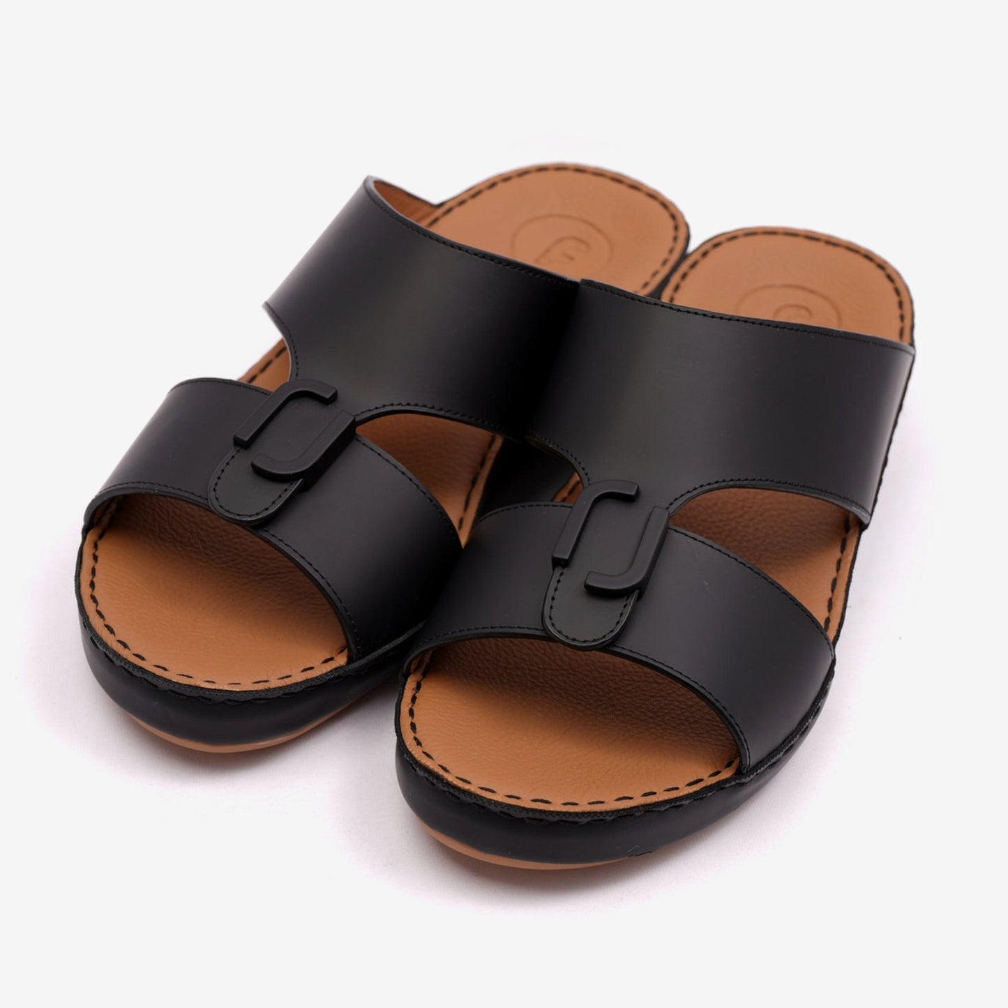 MATTE CLASSIC DAVINCI ARABIC SANDALS BLACK - Farada