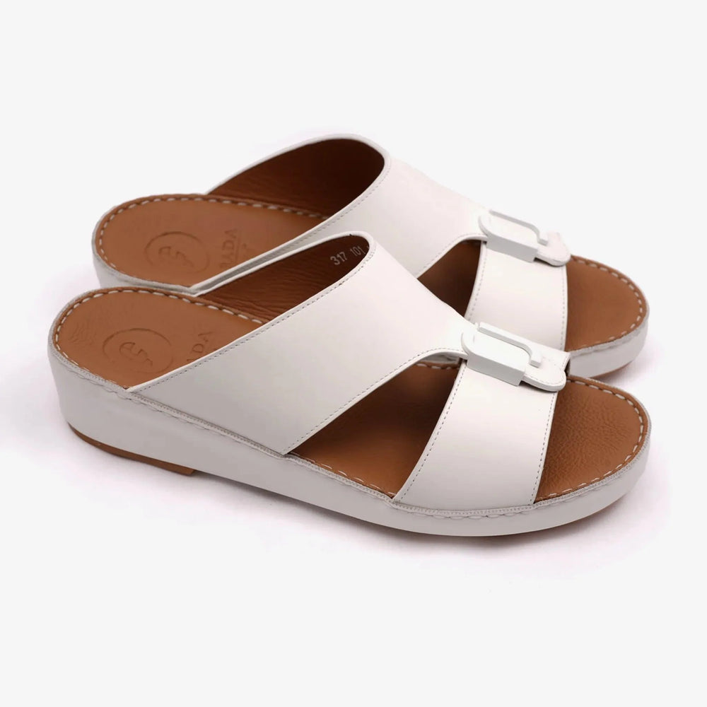 MATTE CLASSIC DAVINCI ARABIC SANDALS OPTIC-WHITE - Farada