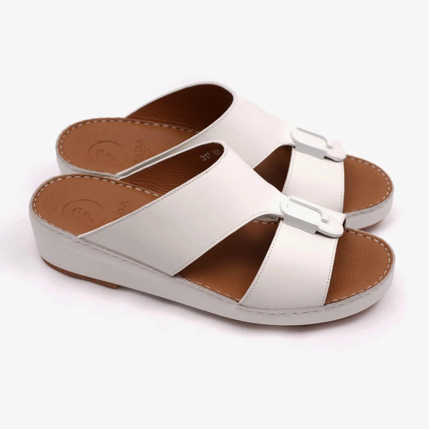 MATTE CLASSIC DAVINCI ARABIC SANDALS OPTIC-WHITE - Farada