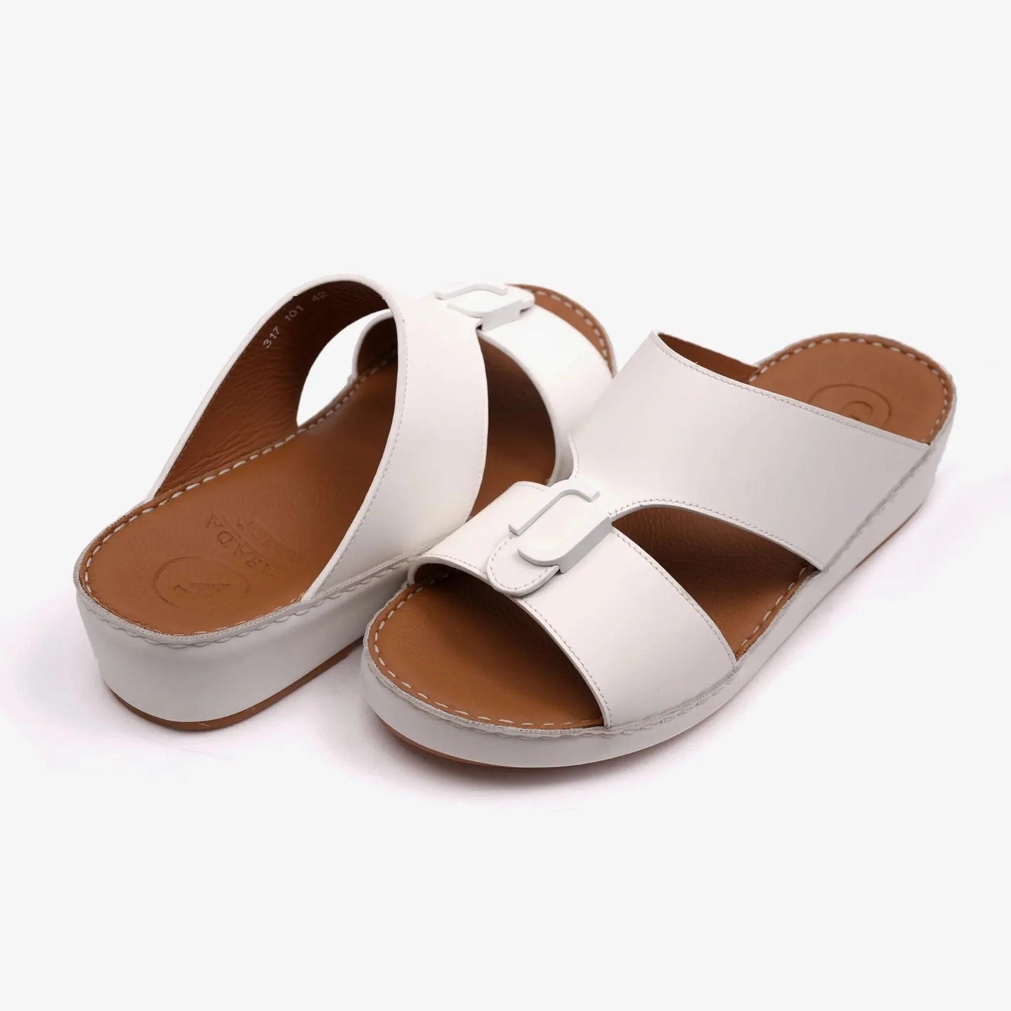 MATTE CLASSIC DAVINCI ARABIC SANDALS OPTIC-WHITE - Farada