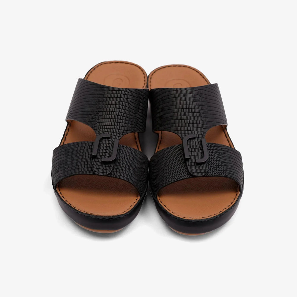 FARADA DAVINCI CLASSIC ARABIC SANDAL FOR MEN BLACK - Farada