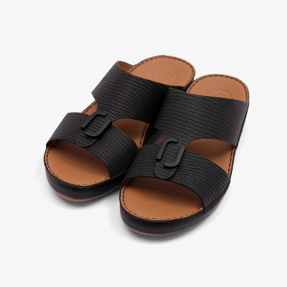 FARADA DAVINCI CLASSIC ARABIC SANDAL FOR MEN BLACK - Farada