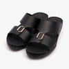 FARADA DA-VINCI BRASS IOCONIC DOUBLE F TRIM ARABIC SANDALS BLACK