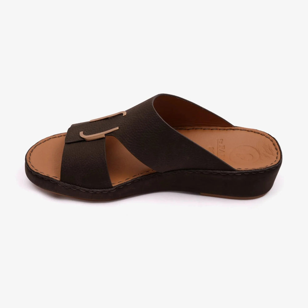 CLASSIC NAPPA PUCCINI MEN ARABIC SANDALS BROWN - Farada